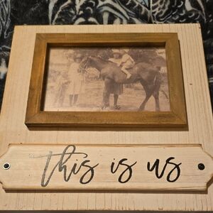This Is Us Rustic Wood Photo Frame in Cream and Gold